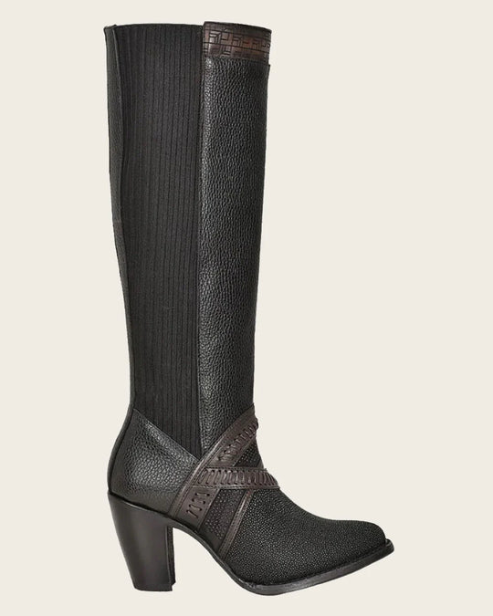 Tall black stingray boot