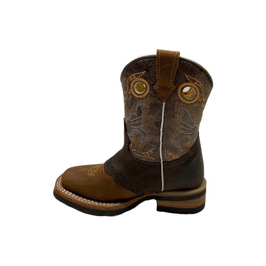 Cuatrero	Kids Leather Rodeo Boots - Tobacco & Chocolate