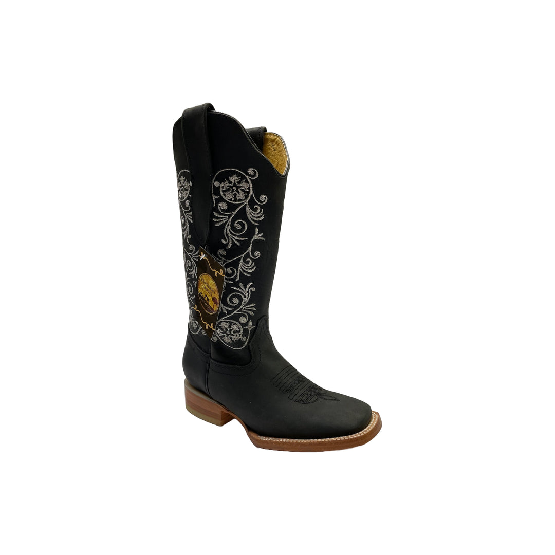 Cuatrero	Rodeo Boot with White Embroidered Top