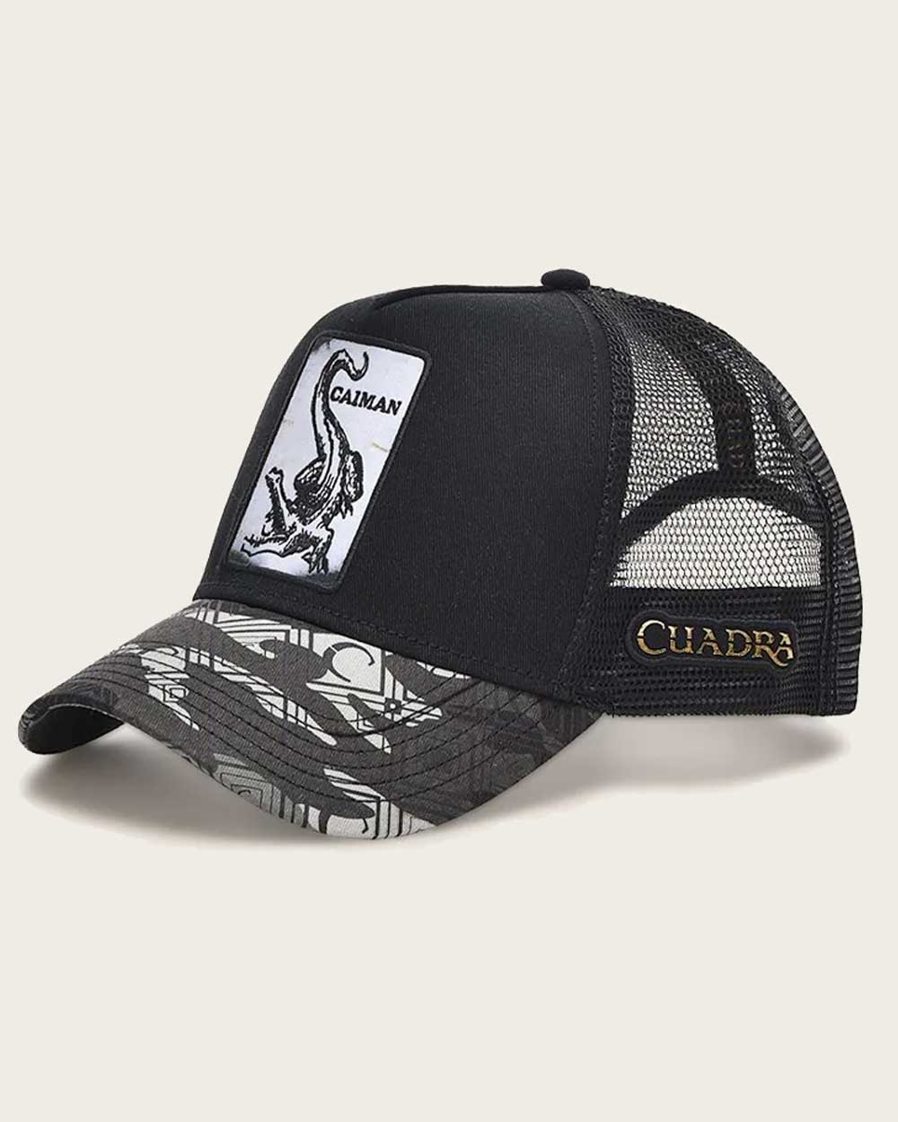 Black alligator patch cap