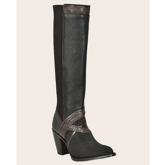 Tall black stingray boot