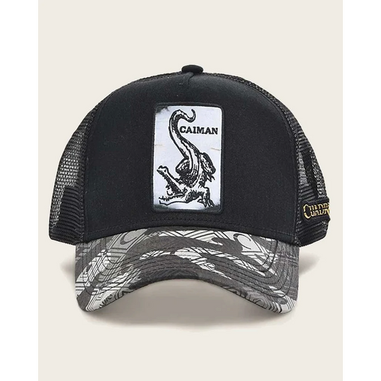 Black alligator patch cap