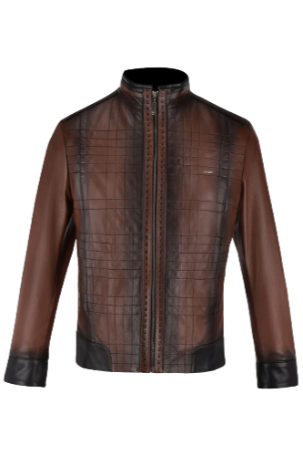 Cuadra Brown mandarin neck jacket