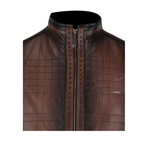 Cuadra Brown mandarin neck jacket