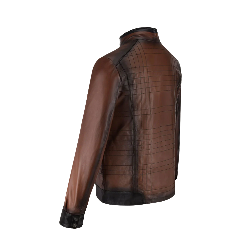 Cuadra Brown mandarin neck jacket