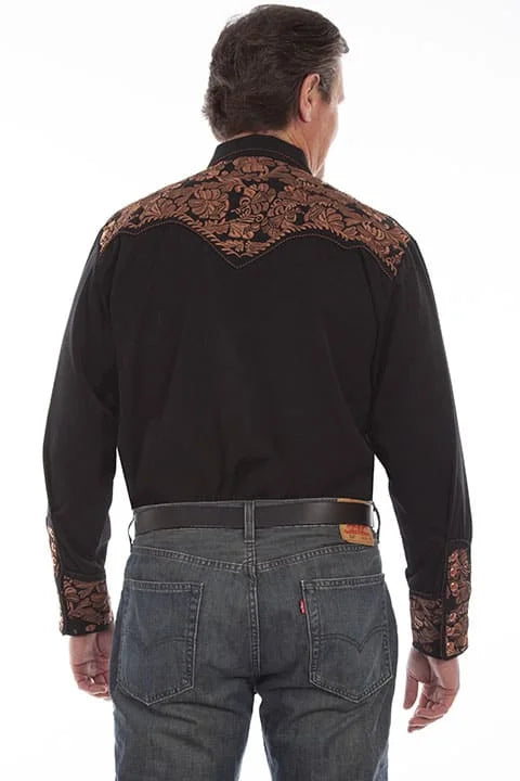 Men's Embroidered Gunfighter Long Sleeve Snap Western Shirt